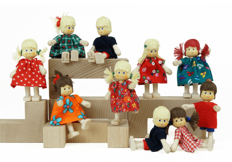 AK10人の子ども クレーブス人形　　アンネドーレ・クレーブス工房　ドイツ