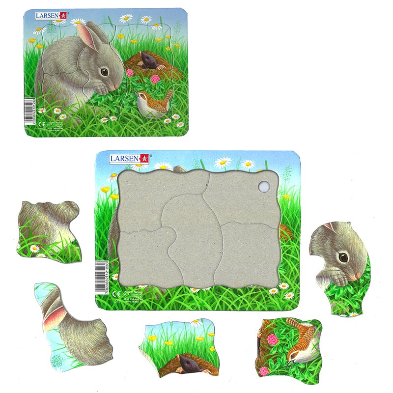 パズルミニ４枚セット小動物　ラーセン社　紙製ジグソーパズル